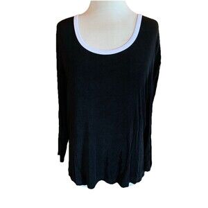 Vintage Softwear Mark Singer Black Slinky Liquid Knit XLG Travelers Black/White